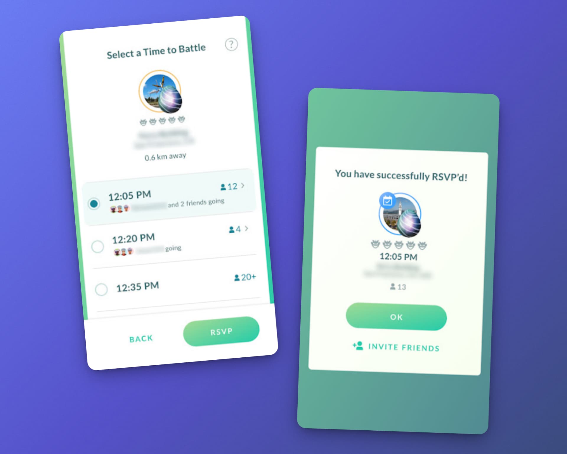 RSVP scheduling interface