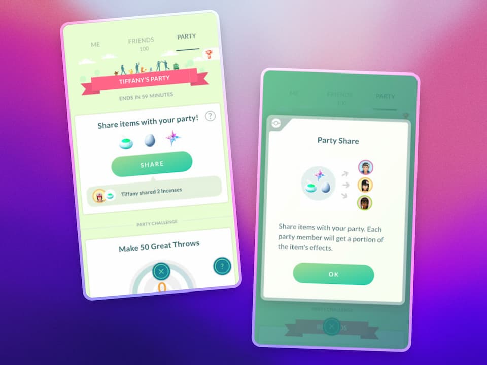 Party Share feature in Pokemon GO