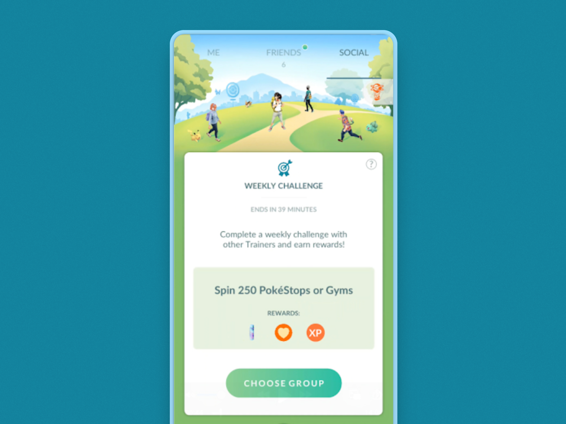 Weekly Challenge Social Tab interface